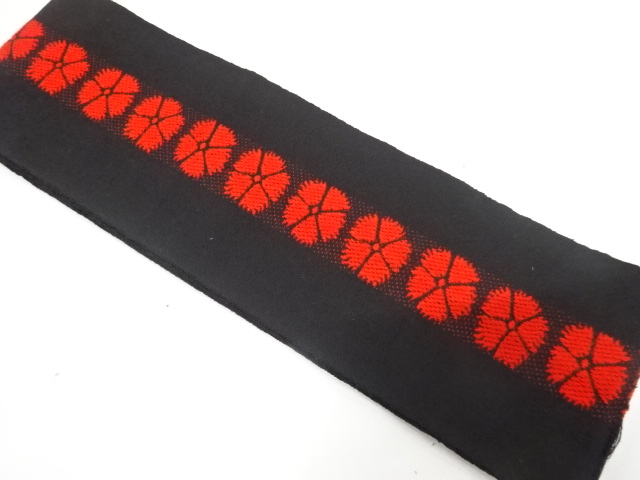 JAPANESE KIMONO / ANTIQUE HANHABA OBI / WOVEN NADESHIKO